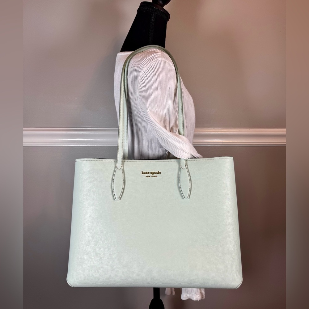 Kate Spade New York All Day Large Tote Bag with Wristlet Pouch in Crystal Blue - Picture 2 of 16
